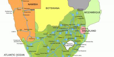 Peta Lesotho dan afrika selatan
