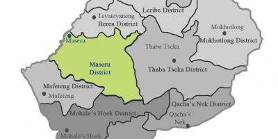 Peta Lesotho menunjukkan daerah